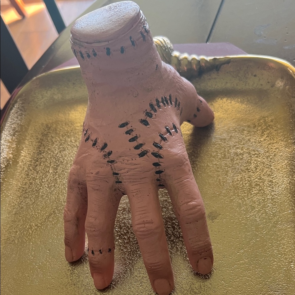 #1377= Netflix Wednesday TV series:Unique Beige-Pink Hand-Shaped Decor - Picture 5 of 5